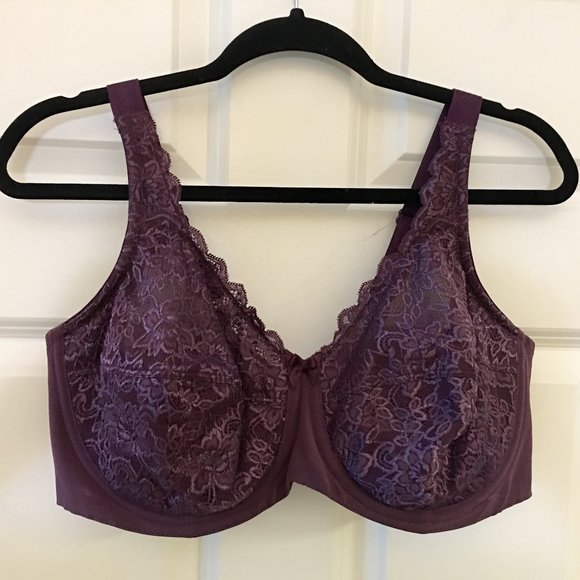 Elila Intimates & Sleepwear Elila 231 Plum Full Coverage Lace Bra Sz 4e Poshmark